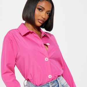 pink button up shirt 1x